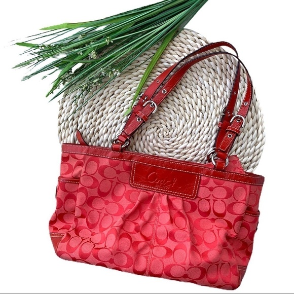 Y2K Coach Cherry Signature Jacquard Gallery Monogram Purse Rare Shoulder Bag - Picture 16 of 17